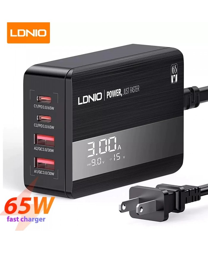 LDNIO 65W A4808Q Super Fast Charging With QC4+ LED PD 65W for iPhone Samsung Xiaomi Laptop  